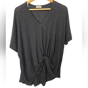 Maronie Black Women's Knot Blouse Size Large